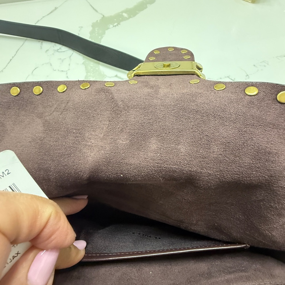 Coach Black and Brown Crossbody Bag with top handle with Gold Accents - Picture 14 of 16